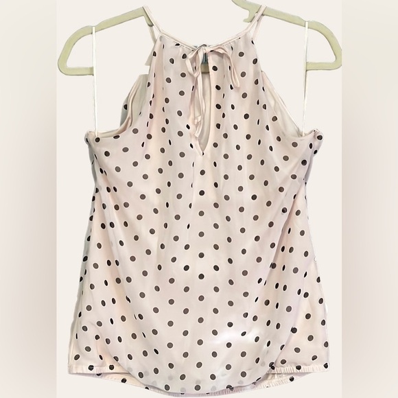 EXPRESS Pastel Pink/Brown Polka Dot Sheer Lined Halter Top, Size Small, GUC. - Picture 7 of 7